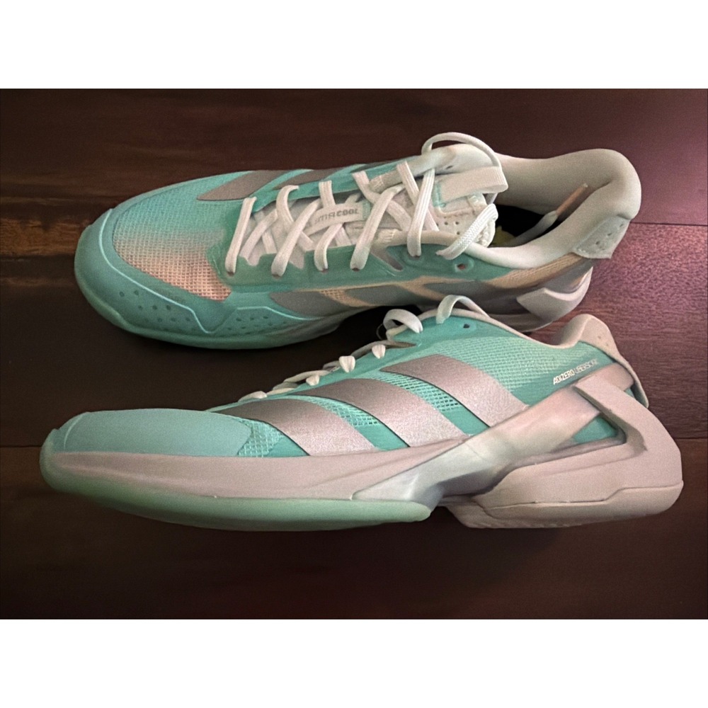 New Adidas Womens Adizero Ubersonic 5 Tennis Shoes Size 7.5 White Mint Green